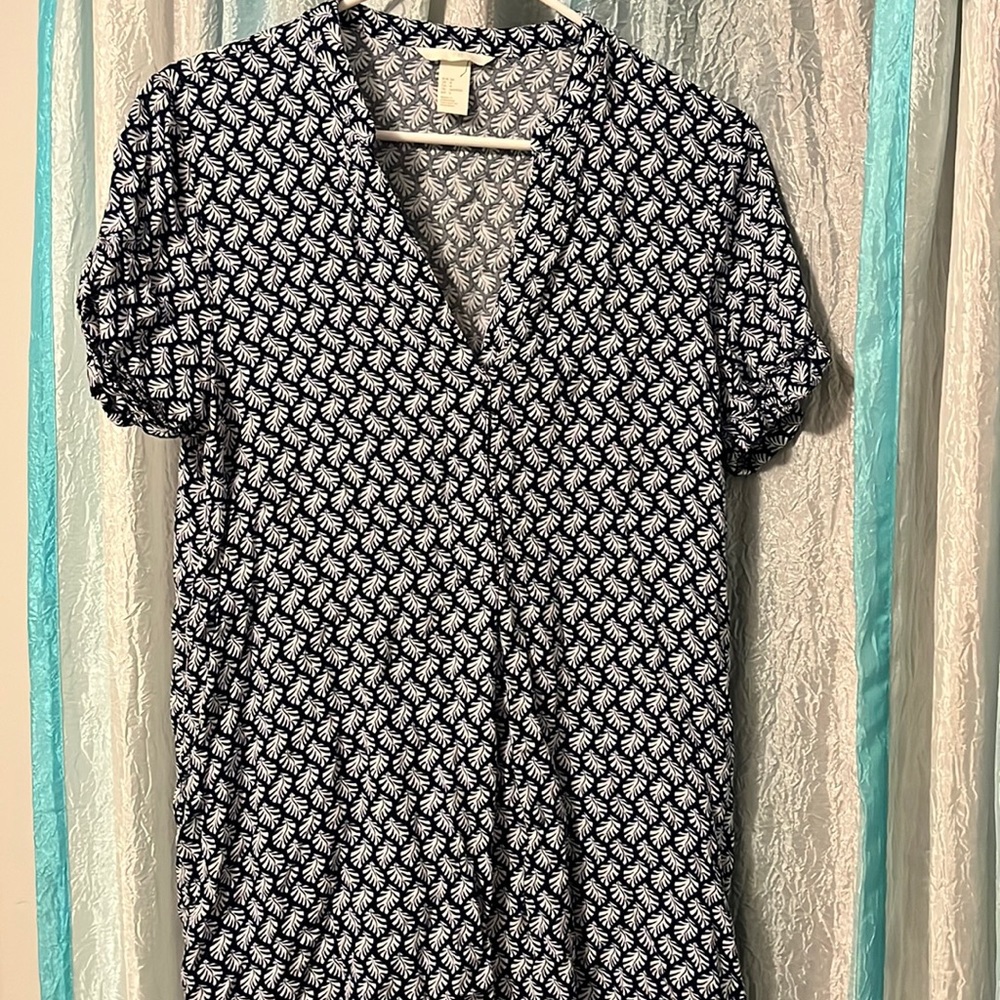 Blue Leaf T-Shirt dress
